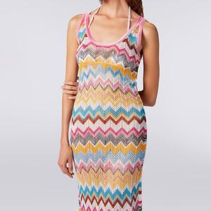 Robe moulante rayée colorée personnalisée en gros, Robes décontractées en tricot à rayures - Product Image 2