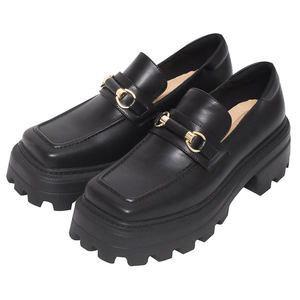 Women's Square Toe Loafers with Platform Chunky Statement Shoes - Product Image 3