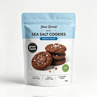 Sachet Doypack Personnalisé Imprimé avec Fermeture Éclair, en Plastique Alimentaire, pour Biscuits, Pâtisseries, Snacks, et Emballage de Pépites de Chocolat
