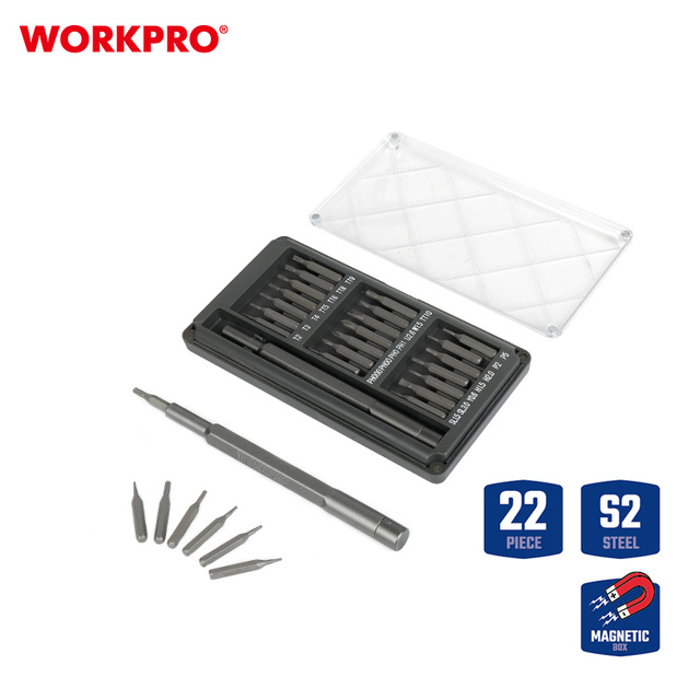 WORKPRO 21pc Precision Screwdriver Set With Aluminum Handle Multi Laptop PC Cell Phone Pocket Repair Tool Kit