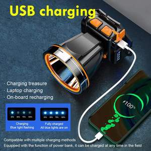 Lampe frontale <span class=keywords><strong>LED</strong></span> XPG à grande puissance, lumière forte, <span class=keywords><strong>longue</strong></span> portée, 1500 lumens, <span class=keywords><strong>travail</strong></span> en extérieur, camping, pêche, lampe frontale à induction - Product Image 6