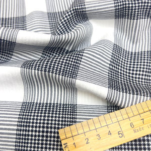 En stock Tissu en coton <span class=keywords><strong>jaune</strong></span> <span class=keywords><strong>moutarde</strong></span> et noir à motif pied-de-poule 125 g/m², froissé au sel, sans repassage, pour robes, tuniques, foulards - Product Image 2