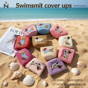 Bolso pequeño de paja tejida con diseño de Dachshund vestido, 12x14cm, para niños - Product Image 3