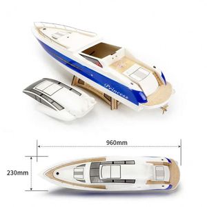 Yate de Lujo TFL 1305, <span class=keywords><strong>Lancha</strong></span> Grande de Fibra de Vidrio Tipo Princesa de 1310 mm, Barco <span class=keywords><strong>RC</strong></span> a <span class=keywords><strong>Gasolina</strong></span> con Motor de 30 CC, Barco ARTR con Doble Timón - Product Image 6