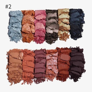 Paleta de sombras de ojos personalizable de 12 colores Maquillaje natural de alta pigmentación Acabado metálico Etiqueta privada Forma de polvo con - Product Image 5