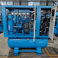 Compresseur d'air à vis lubrifié 380V 220V 22kW 30hp, pompe à vitesse constante automatique, refroidissement par air, silencieux, stationnaire, pour l'industrie textile