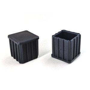 Pe Square Jacket 16x16mm 20x20mm 25x25mm <b>Black</b> Durable Plastic Furniture Foot <b>Cover</b> Protective Sleeve For <b>Table</b> Chair - Product Image 2