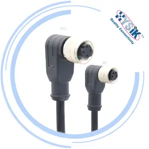 M8 M12 Extension Cable Assembly PUR Molded Waterproof Connector for Sensor Power Cable Assembly