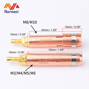 Đầu nối súng hàn điểm bằng tụ điện M3 M4 M5 M6 <span class=keywords><strong>M8</strong></span> M10 bằng đồng thau mạ crôm, đầu bằng đồng zirconium, ốc vít, bu lông, hàn điểm - Product Image 6