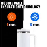Gobelet isotherme à double paroi en acier inoxydable de 40 oz avec poignée et couvercle, personnalisable par sublimation, en provenance de notre entrepôt américain