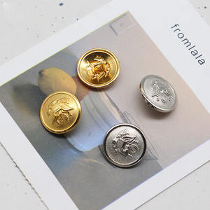 Women Coat Sewing <b>Button</b> Wholesale Embossed round Shank Novelty Design 15mm-25mm Zinc Alloy Metal Type - Product Image 2