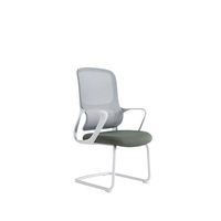 Chaise de bureau ergonomique JOHOOFURNITURE avec base cantilever, cadre blanc, fabriquée en Chine, idéale pour les salles de conférence