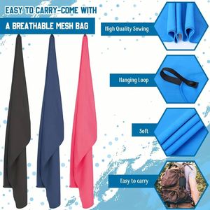 Portable <b>Quick</b>-<b>Dry</b> Woven Polyester Ultra-fine Fiber <b>Towel</b> for <b>Beach</b> Sports Travel & Camp Soft and Strong Water Absorption - Product Image 2