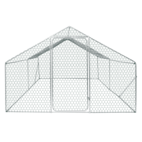Poulailler en métal XPT034 avec enclos 3W*6L*2H, toit en pignon imperméable, grande cage à volailles pour poules, canards et lapins