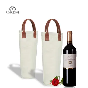 Bolsa de vinho isolada, uma garrafa, transportador de vinho, bolsa refrigeradora para viagem, piquenique