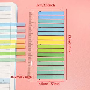 Blocs-notes autocollants en PET, règle transparente aux couleurs vives pour la rentrée scolaire, fournitures pour étudiants - Product Image 2