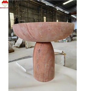 Modern Minimalist Contemporary Travertine Side <strong>Table</strong> Living Room <strong>Coffes</strong> Marble Round <strong>Small</strong> Coffee <strong>Tables</strong> - Product Image 2