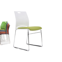 Chaise de bureau moderne sans accoudoirs à bascule avec structure métallique, empilable, confortable et multifonctionnelle pour l'école, le bureau à domicile et le salon