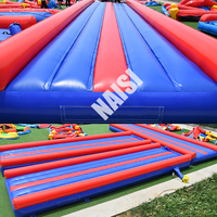 Prix bon marché personnalisé en usine tapis gonflable sac gonflable de gymnastique en PVC tapis de culbutage plus épais piste d'air commerciale avec ventilateur