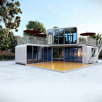Cabane préfabriquée de luxe, maison conteneur mobile en acier, idéale pour maison en verre forestière.