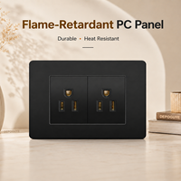 Prise murale noire standard US/Mexique 20A à 5 prises avec USB Type-C 20W à charge rapide, interrupteur d'alimentation universel SDK
