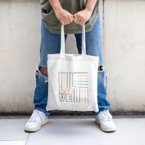 DLBZ LGBTQ Wholesale Cheap Fashion Reusable Eco Friendly Pride Day Custom Canvas <b>Tote</b> Shopping <b>Bag</b> with Rope Handle - Product Image 6
