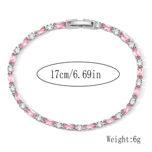 HY-Bracelet en zircon coloré en or 16 carats pour femme, bijoux de luxe à motif géométrique élégant, cadeau tendance en zircon incrusté de cuivre