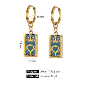 Fai da te tarocchi in smalto fatto a mano zircone accessori creativi Charm ciondolo in acciaio inossidabile gioielli di moda all'ingrosso per le donne - Product Image 6