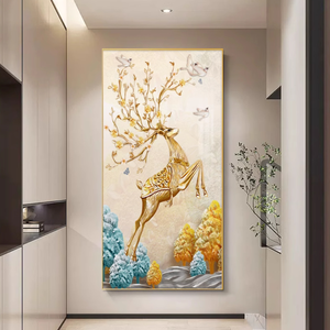 Vendita calda di cristallo porcellana diamante Artwork pittura <span class=keywords><strong>cervo</strong></span> moderno per Hotel - Product Image 2