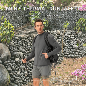 Custom Lightweight <b>Winter</b> <b>Running</b> <b>Jacket</b> for Men Plaid Fleece Gym Yoga Training Track Top - Product Image 2