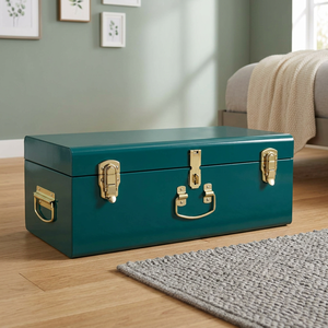 KS International Green Powder Coated Eco-Friendly Iron Storage Trunk 1-3L Capacity 1.0mm Modern Luxury Design <b>Rectangle</b> Shape - Product Image 4