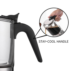 Tws — machine à Espresso en verre de cristal et en acier inoxydable, modèle Moka à Induction, avec sous-verres et cuillères - Product Image 3