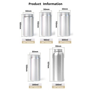 Bouteille en aluminium de qualité alimentaire pour compléments alimentaires, flacon métallique en aluminium pour pilules de suppléments de santé, vides avec bouchons à anneau de traction - Product Image 2