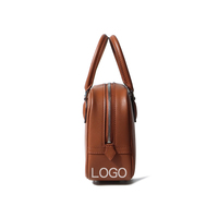 Tas Tangan Mini Kulit Sapi Asli Minimalis Vintage Mewah 100% Buatan Tangan dengan Resleting, Luas, Unisex, Dua Pegangan, Tahan Air