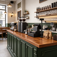 Meubles de magasin et vitrine en verre pour comptoir de bar, décoration de café, design intérieur pour boutique de café et boulangerie