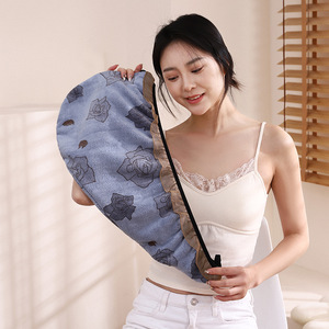 Stile coreano corallo felpa cuffia per capelli a secco assorbente stampato a tubo da ragazza asciugamano da bagno Cross-Border abito da bagno con Rose - Product Image 4