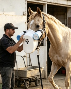 Masque nébuliseur pour chevaux, dispositif d'inhalation équine pour les soins respiratoires vétérinaires, traitement respiratoire pour chevaux - Product Image 1