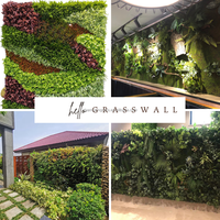 Mur végétal artificiel élégant et écologique en plastique durable, résistant aux UV, pour intérieur/extérieur, avec feuillage hautement réaliste