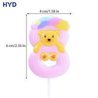 2026 Niedliche Bären-Kuchenaufsätze 3D Cartoon-Tier Geburtstagskerzen Dekorative Backzubehör für Baby Jungen Mädchen Kuchendekoration