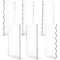 Grande spatule lisseur à gâteau en plastique transparent de 10x24cm, peigne à glaçage en acrylique pour lisser les bords, outils de pâtisserie