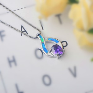 สร้อยคอหัวใจบลูโอปอล ไวรัลในติ๊กต็อก |   จี้นกนกขุนทองชุบเงินทองแดง เครื่องประดับสไตล์โบฮีเมียน ขายส่ง - Product Image 5