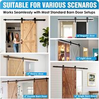 Kit de fermeture amortie pour porte de grange sans perçage, 2 pièces, amortisseur à ressort avec butées réglables pour portes coulissantes à rail plat de 88 à 132 lb