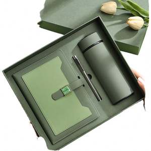 IStapromo Gifts Customized High-end Handmade PU Leather Multifunction Fashion <b>Notebook</b> Gift Box <b>Set</b> Business Office Meeting - Product Image 2