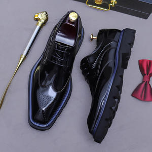 Zapatos Oxford de Vestir para Hombre, Lujosos y Brillantes, Hechos de Cuero Genuino, Diseño Simple, Estilo Moderno para Bodas, Aumentan la Estatura, Impermeables - Product Image 2