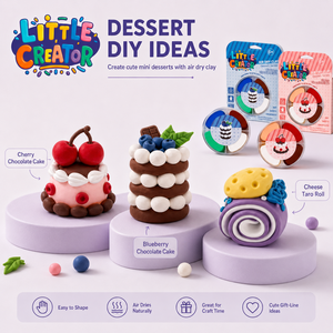 ชุดดินปั้นแห้งเร็วสำหรับทำขนมหวานขายส่ง 3 ธีม 4 สี บรรจุภัณฑ์แบบ OEM กำหนดเองได้ แบรนด์ส่วนตัว โรงงานผลิต ชุดของขวัญ - Product Image 5