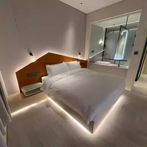 Cost-effective Commercial Hotel Furniture Bedroom <b>Sets</b> Wood King Bed Frame With Headboard Nightstand TV Cabinet <b>Desk</b> & Wardrobe - Product Image 1