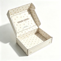 Boîte d'expédition pliable élégante blanche personnalisée en gros, écologique et réutilisable en carton ondulé pour emballage de cosmétiques et de cils