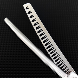 Natural Teeth Pet Grooming Scissors with Hair Removal Rate 80% for <b>Thinning</b> Curved Chunker Japanese Professional Dog Scissors - Product Image 2