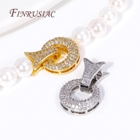 Fournitures de fabrication de bijoux de mode : Connecteurs plaqués or 18 carats avec incrustation de zircon et perle pour bracelets/colliers, fermoirs, accessoires DIY, sac OPP