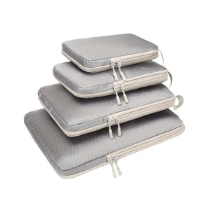 Lot de quatre sacs de rangement numériques tendance en polyester pour cosmétiques, étanches avec fermeture éclair, cubes de rangement pour vêtements 36-55L - Product Image 1